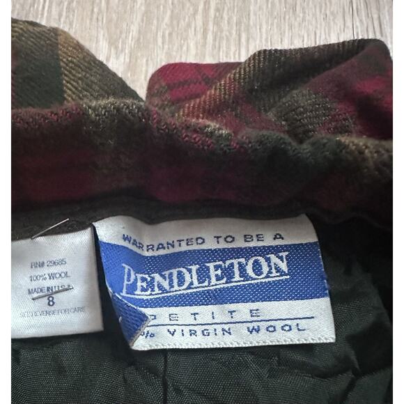 Vintage‎ Pendleton High Rise Shorts|Wool|Plaid|Red/Brown|SZ 8 - Picture 6 of 7
